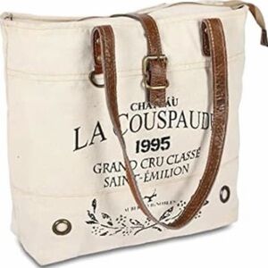 Myra La Couspaude tote bag with leather handles